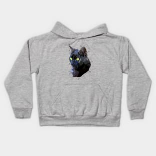 Black Cat (Low Poly) Kids Hoodie